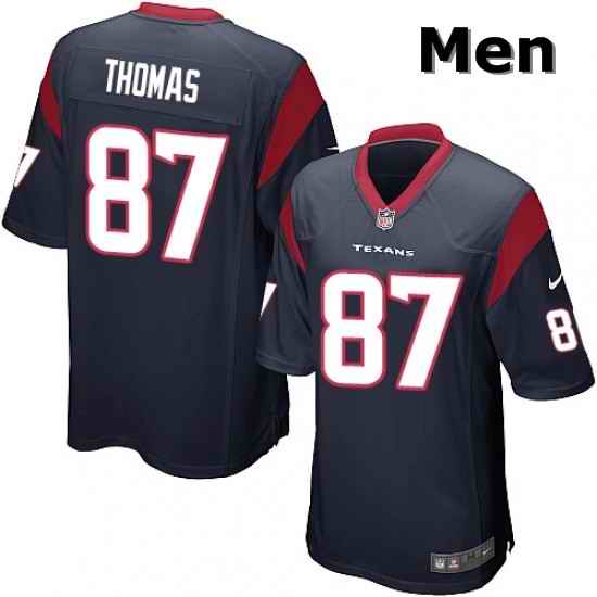 Men Nike Houston Texans 87 Demaryius Thomas Game Navy Blue Team Color NFL Jersey